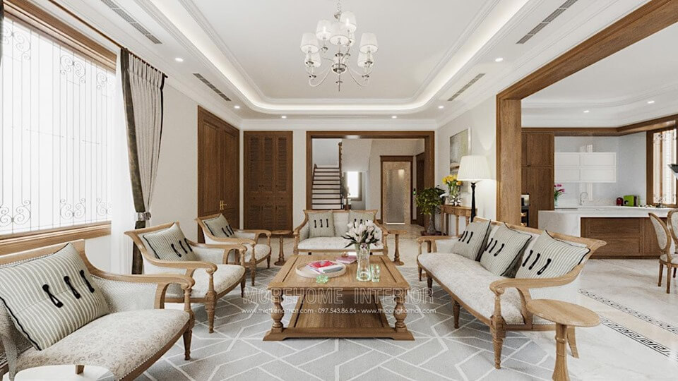 Morehome mang đến cho bạn bộ bàn ghế sofa gỗ bọc vải cao cấp. Với thế mạnh xưởng sản xuất sofa rộng >1000m2 cùng đội ngũ công nhân giàu kinh nghiệm, Morehome cam kết mang đến cho quý khách hàng những dòng sản phẩm sofa đẹp nhất, chất lượng nhất với giá thành hợp lý nhất. Thiết kế nội thất