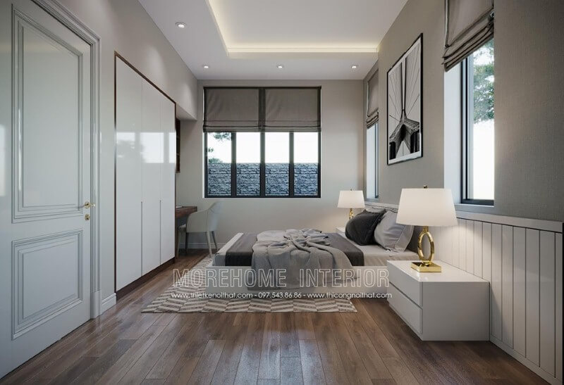 Tab đầu giường đơn giản đẹp sang trọng cho phòng ngủ hiện đại. Thiết kế nội thất