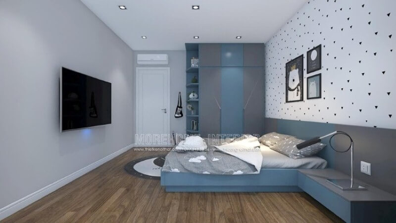 Tủ quần áo trẻ em với sắc màu đa dạng sẽ là lựa chọn độc đáo cho phòng bé thiết kế chung cư