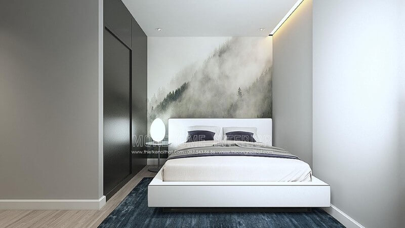 Trang trí nội thất phòng ngủ chung cư với những gam màu sắc đơn giản đồ nội thất tiện nghi. Thiết kế nội thất phòng ngủ hiện đại, đơn giản tại HCM