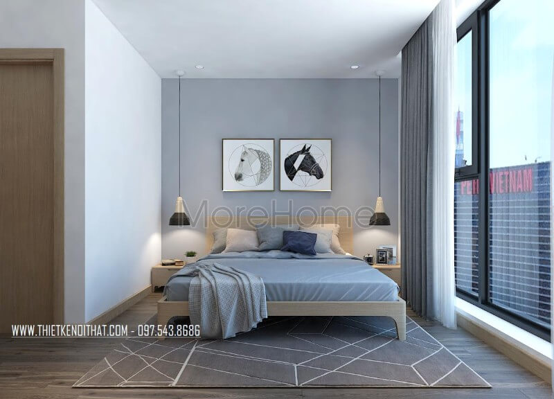Thiết kế phòng ngủ hiện đại, thông thoáng với việc lựa chọn đồ nội thất thanh mảnh. Thiết kế nội thất phòng ngủ hiện đại, đơn giản tại HCM