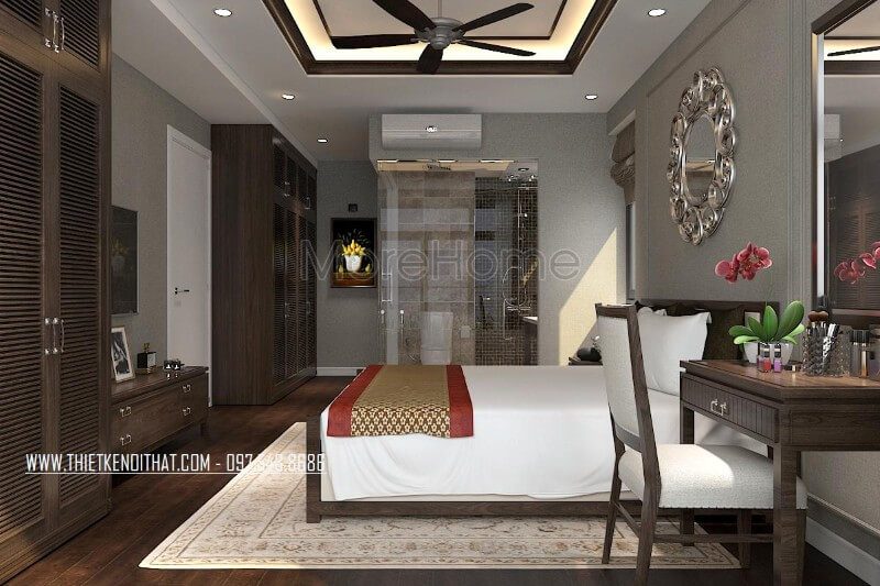 Thiết kế phòng ngủ theo phong cách truyền thống đơn giản thích hợp với lối sống hiện đại Thiết kế nội thất phòng ngủ hiện đại, đơn giản tại HCM