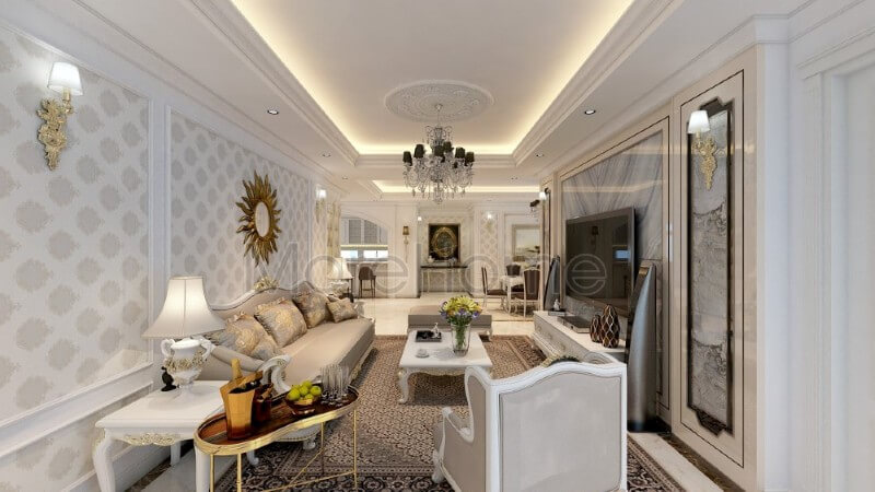 Thiết kế nội thất phòng khách chung cư ấn tượng