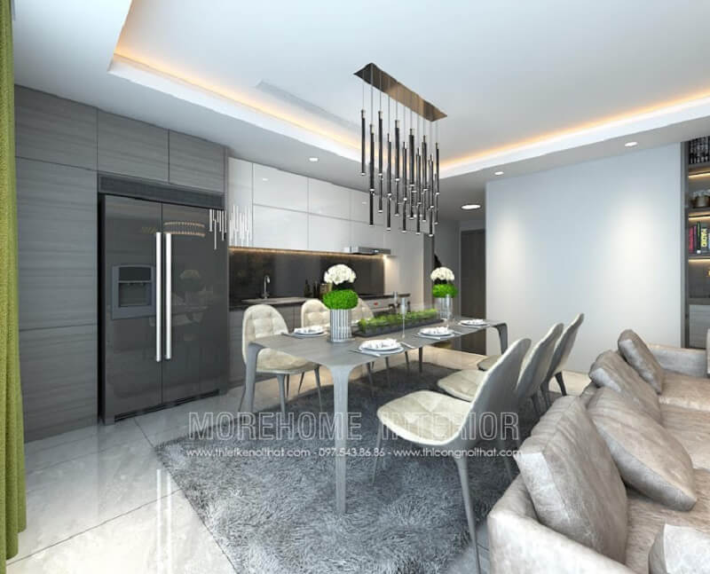 Bộ bàn ăn cao cấp với thiết kế độc đáo được yêu thích tại MoreHome Thiết kế nội thất