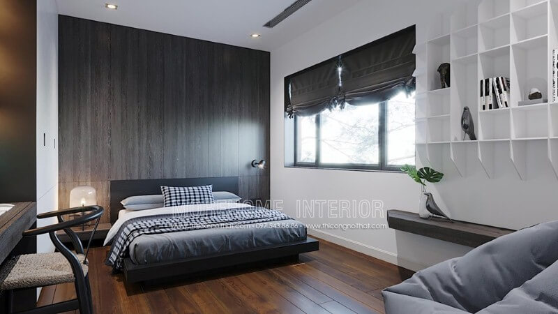 Giường ngủ hiện đại với kiểu dáng đơn giản nhưng độc đáo tạo nên vẻ đẹp sang trọng cuốn hút cho phòng ngủ. Thiết kế nội thất