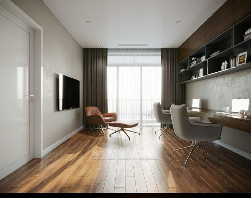 Trang trí phòng học đẹp tại nhà đơn giản nhưng sang trọng. Thiết kế nội thất