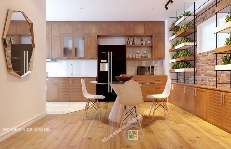 Mẫu thiết kế phòng ăn đẹp với đồ nội thất hiện đại tiện nghi là một trong những xu hướng được yêu thích hiện nay. Thiết kế nội thất