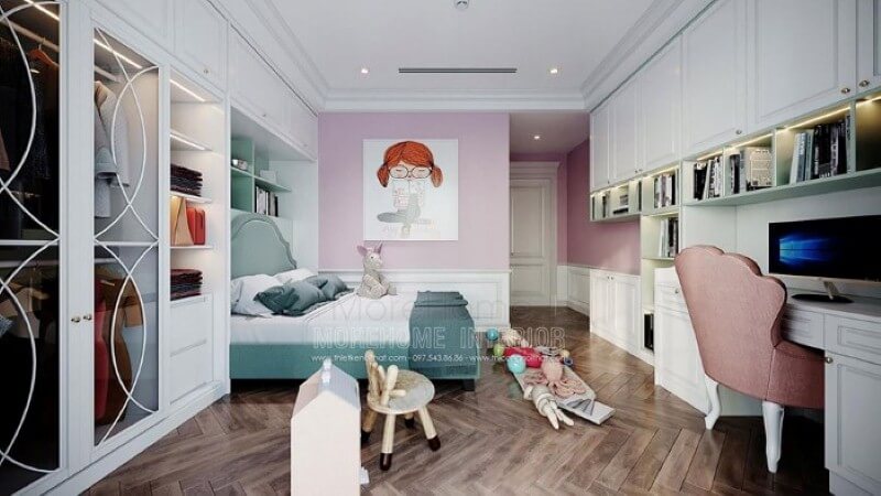 Tranh canvas trang trí tường đẹp, đáng yêu cho phòng ngủ con gái. Thiết kế nội thất