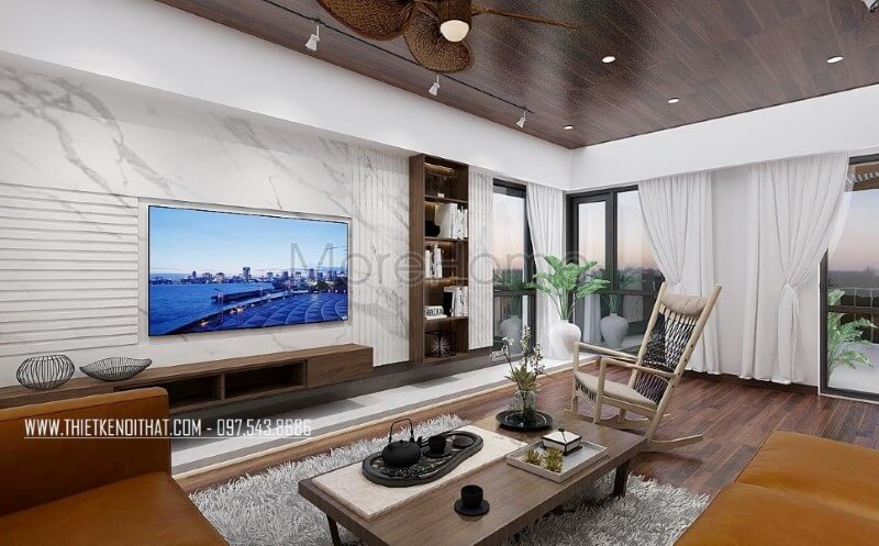 Trang trí nội thất phòng khách đẹp cho biệt thự, nhà phố với đá ốp tường vân mấy trang trí đẹp mắt, sang trọng. Thiết kế nội thất