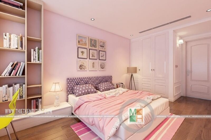 Mẫu giường ngủ bọc nệm đầu giường đẹp sử dụng gỗ công nghiệp cao cấp đươc ưa chuộng cho phòng ngủ chung cư. Thiết kế nội thất
