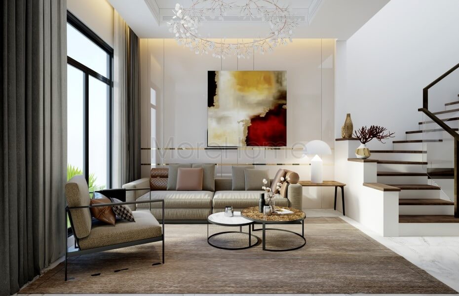 Thiết kế phòng khách đơn giản với cách trang trí nội thất trẻ trung và ấn tượng Thiết kế nội thất