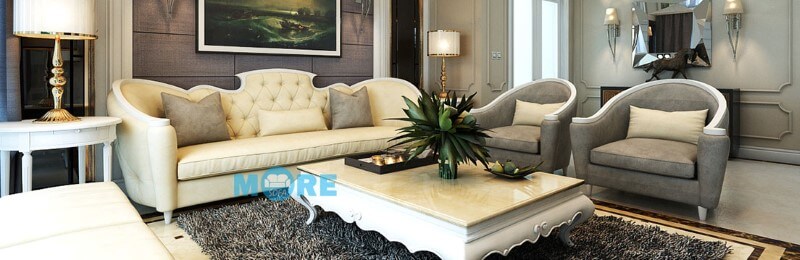 Sofa tân cổ điển MS-034 với các kiểu dáng từ đơn giản đến cầu kỳ cho phòng khách chung cư Thiết kế nội thất